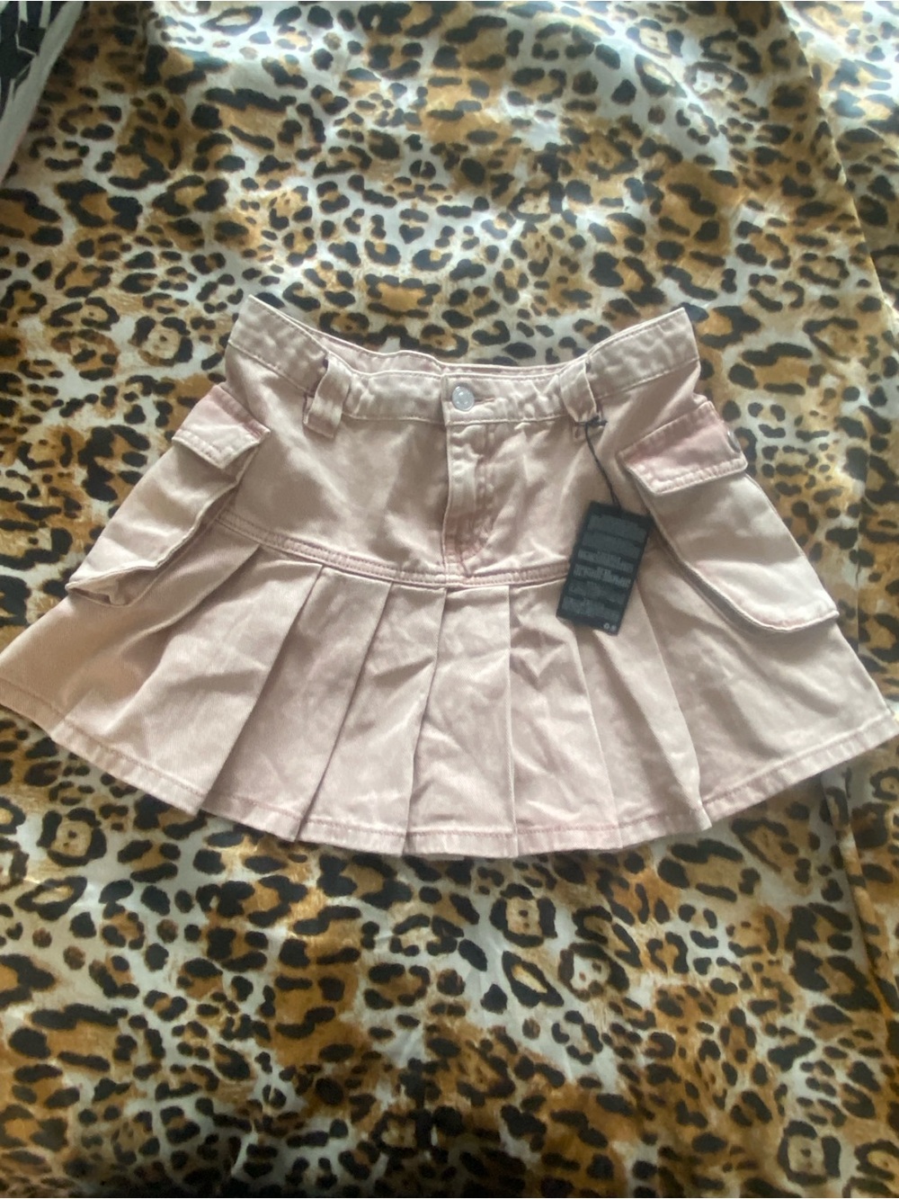Cute Khaki Cargo Mini Skirt
